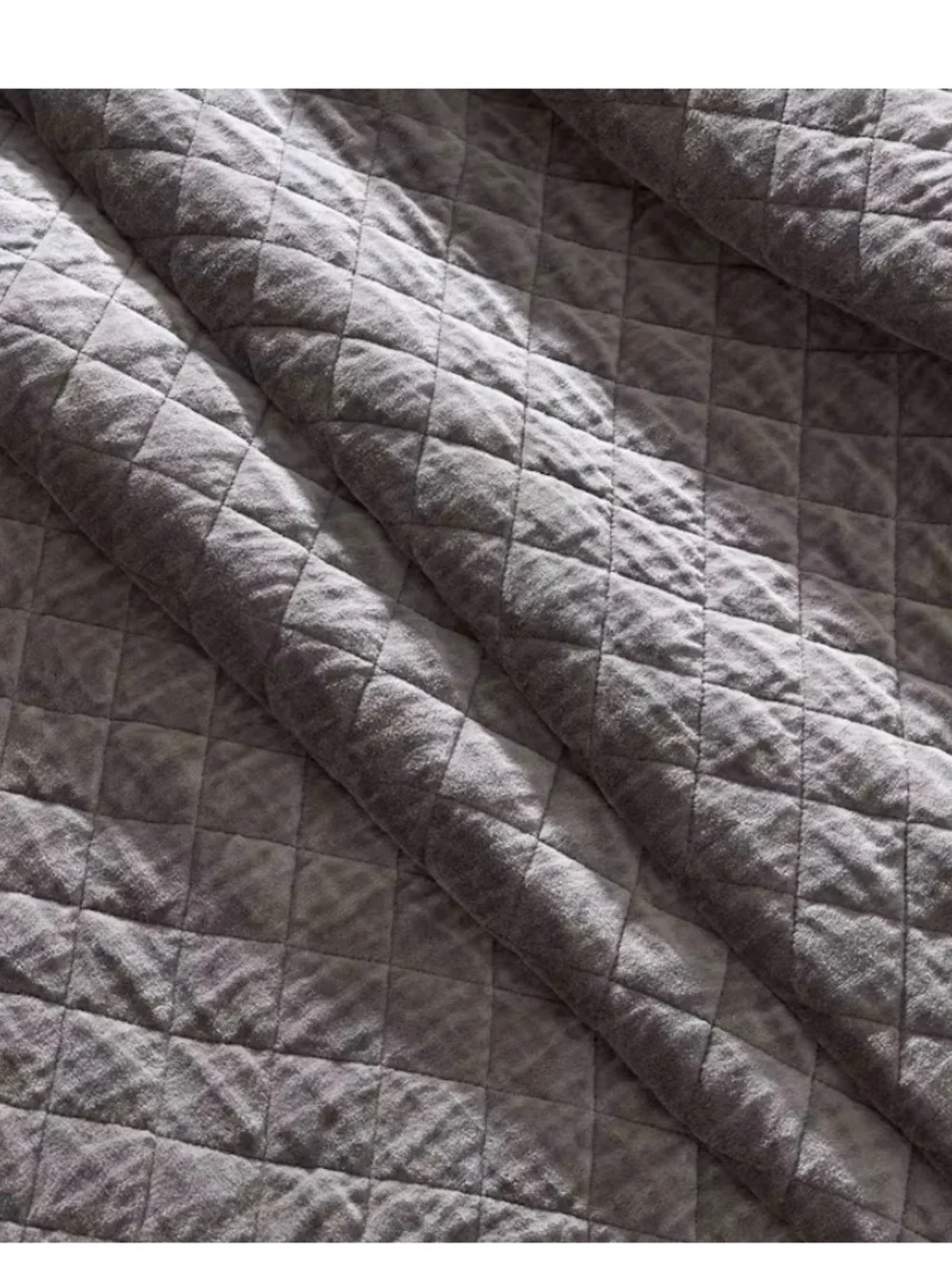 Organic Velvet Diamond Quilt - Charcoal gray full/ Queen comforter